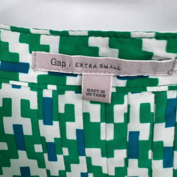 Gap Women's Green Midi Summer Spring Flowy Dress with a geometric print. - Picture 6 of 7